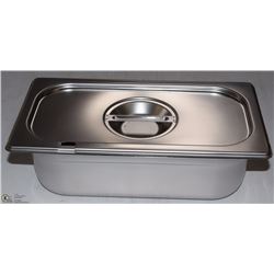 ME-16#  S/S FOOD PAN ONE THIRD SIZE 4" DEEP W/LID