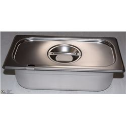 ME-16#  S/S FOOD PAN ONE THIRD SIZE 4" DEEP W/LID