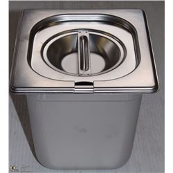 ME-17#  S/S FOOD PAN ONE FOURTH SIZE 6" DEEP W/LID