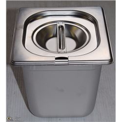 ME-17#  S/S FOOD PAN ONE FOURTH SIZE 6" DEEP W/LID