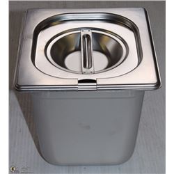 ME-17#  S/S FOOD PAN ONE FOURTH SIZE 6" DEEP W/LID