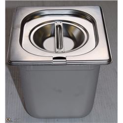 ME-17#  S/S FOOD PAN ONE FOURTH SIZE 6" DEEP W/LID