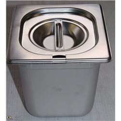 ME-17#  S/S FOOD PAN ONE FOURTH SIZE 6" DEEP W/LID