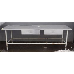 METAL TOP PREP TABLE WITH 2 DRAWERS