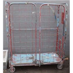 ROLLING METAL CAGE WITH DOORS