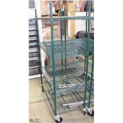METRO  COMMERCIAL GREEN EPOXY WIRE SHELVES ON