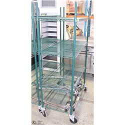 METRO  COMMERCIAL GREEN EPOXY WIRE SHELVES ON