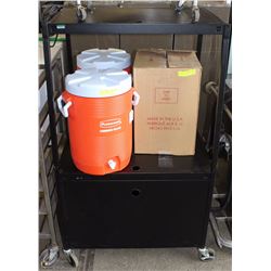 11) BLACK STAND WITH BOTTOM CABINET