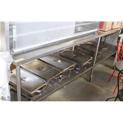 STAINLESS STEEL TABLE TOP & BOTTOM WITH BACKSPLASH