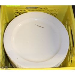 CRATE 18 WITH WHITE ROUND RESTAURANT PLATES