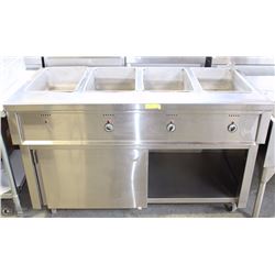 4-WELL STEAM TABLE ON WHEELS