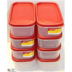 LOT OF 8-1.18L RUBBERMAID PLASTIC CONTAINERS