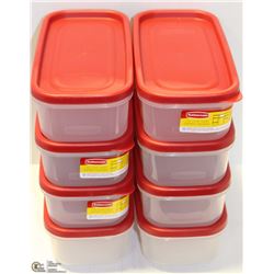 LOT OF 8-1.18L RUBBERMAID PLASTIC CONTAINERS