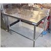 Image 1 : STAINLESS STEEL PREP TABLE W/ MOUNTED CAN OPENER