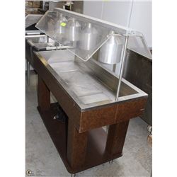 6) BUFFET COLD TABLE ON WHEELS WITH LIGHTS