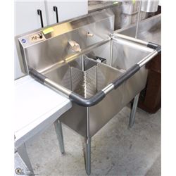 ME-24# DOUBLE COMPARTMENT S/S SINK 18"X18"X14"DEEP