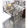 Image 1 : ME-24# DOUBLE COMPARTMENT S/S SINK 18"X18"X14"DEEP