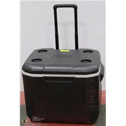 LARGE COLEMAN WHEELED WITH POP UP HANDLE COOLER