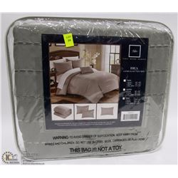 CHIC HOME DESIGN,BEA 4PC KING SIZE DUVET SET GREY