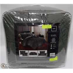 CHIC HOME DESIGN,10PC QUEEN COMFORTER SET,GREY