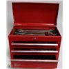 Image 1 : LARGE RED TOOL BOX W/ 6 SNAP ON TOOLS, II SNAP ON