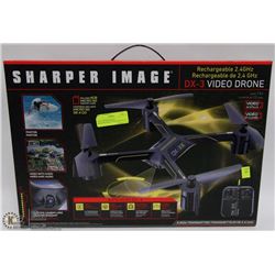 NEW SHARPER IMAGE RECHARGEABLE VIDEO DRONE DX-3