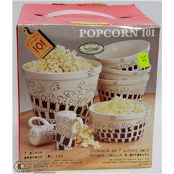 SET OF POPCORN CERAMIC BOWLS