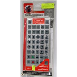JUMBO UNIVERSAL REMOTE FOR THE 50+ CROWD!