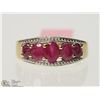 Image 1 : #2-STERLING SILVER GOLD PLATED RUBY RING