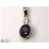 Image 1 : #5-14K WHITE GOLD SAPPHIRE PENDANT