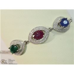 #7-STERLING SILVER GEMSTONE BRACELET