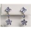 Image 1 : #8-10K WHITE GOLD TANZANITE FLOWER EARRINGS