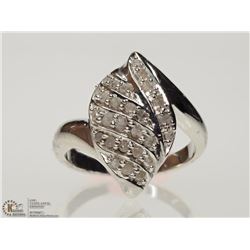 #13-STERLING SILVER DIAMOND RING