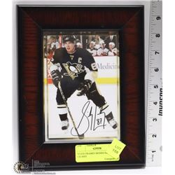 WOOD FRAMED SIGNED SIDNEY CROSBY