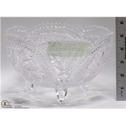 PINWHEEL CRYSTAL FOOTED BOWL 8"X4.5"H