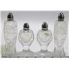 Image 1 : 2 SETS OF PINWHEEL CRYSTAL SALT & PEPPER SHAKERS
