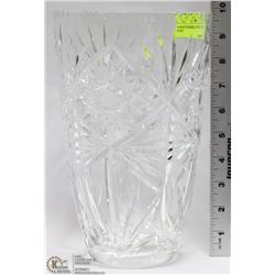 LARGE PINWHEEL CRYSTAL VASE 10"X6"