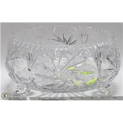 PINWHEEL CRYSTAL FOOTED FRUIT BOWL APPROX 6" HIGH
