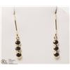 Image 1 : #16-14K YELLOW GOLD BLACK DIAMOND EARRINGS