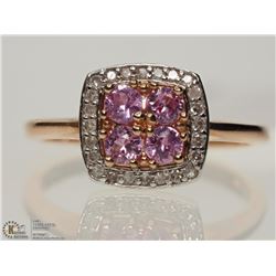 #17-10K ROSE GOLD SAPPHIRE & DIAMOND RING