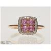 Image 2 : #17-10K ROSE GOLD SAPPHIRE & DIAMOND RING