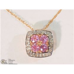 #18-10K ROSE GOLD DIAMOND PENDANT NECKLACE