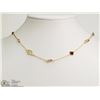 Image 1 : #24-ST SILVER GOLD PLATED MULTI-GEMSTONE NECKLACE