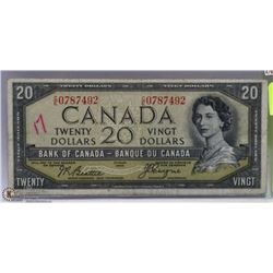 1954 CANADIAN DEVILS FACE $20 BANKNOTE