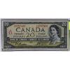 Image 1 : 1954 CANADIAN DEVILS FACE $20 BANKNOTE