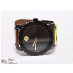 MOVADO WATCH W/ BROWN LEATHER STRAP