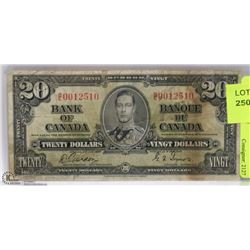 1937 CANADIAN $20 DOLLAR BILL