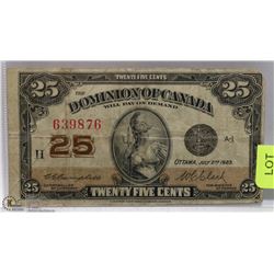 1923 CANADIAN SHINPLASTER