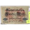 Image 1 : 1914 GERMAN 50  MARK NOTE
