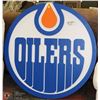 Image 1 : LARGE  HEAVY WOOD HANDCRAFTED OILERS LOGO